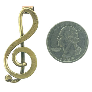 Antiqued Brass Simple Treble Clef Pendant