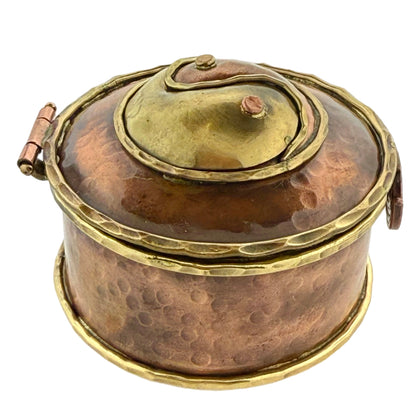 Copper Yin-Yang Keepsake Box with Brass Accents