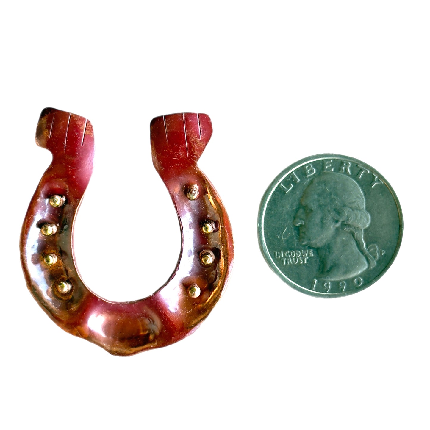 Copper and Brass Horseshoe Pendant