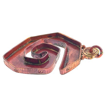 Copper Spiral Bezeled Pendant