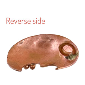 Copper Moon Charm with Brass Accents- Left-Facing