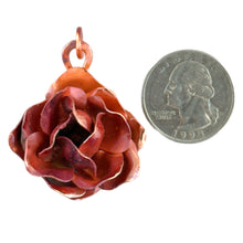 Large Classic Rose Pendant – Handcrafted Copper Design