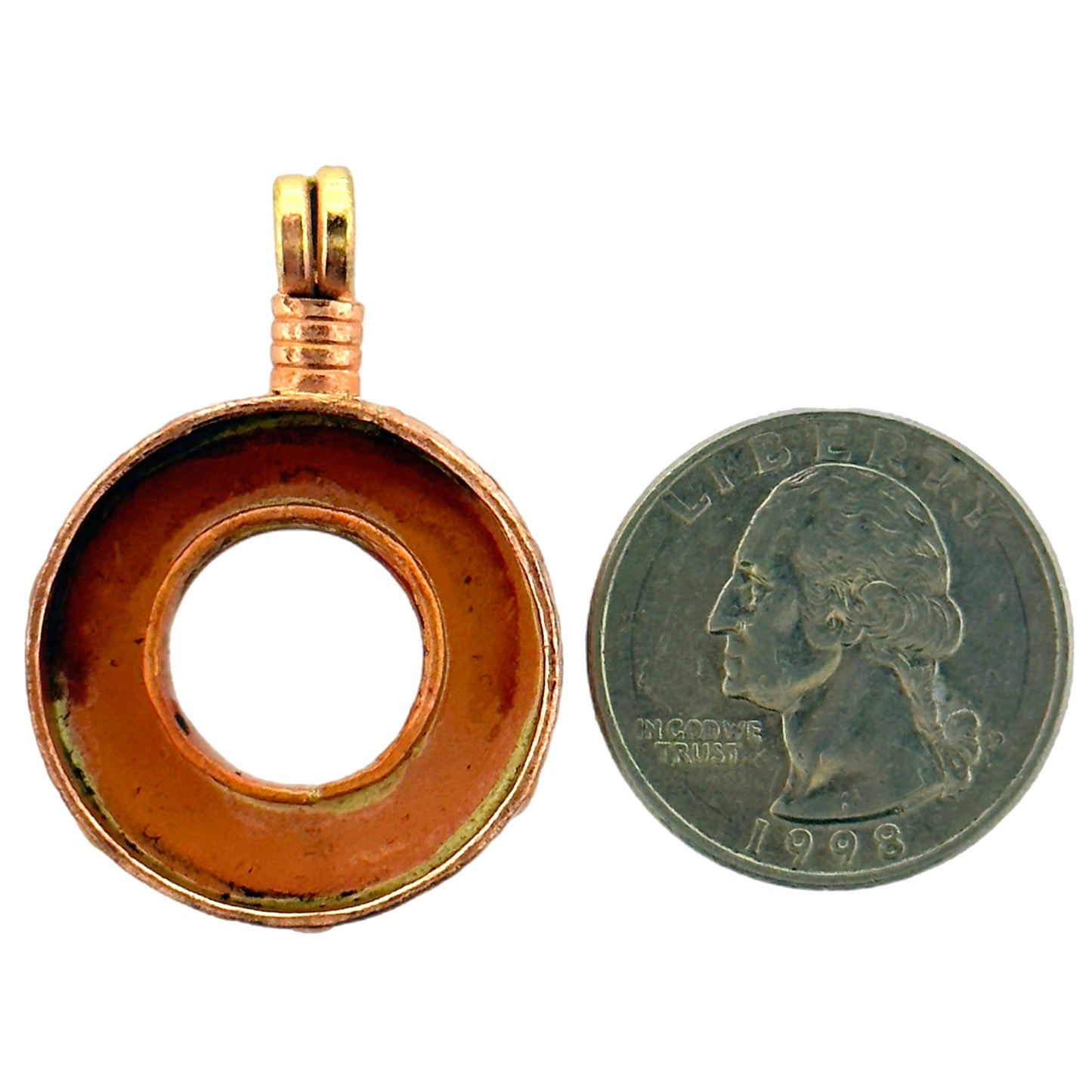 Small Copper & Brass Ring Bezel Pendant for Resin or Stone Work