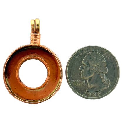 Small Copper & Brass Ring Bezel Pendant for Resin or Stone Work