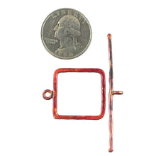 Large Square Hammered Toggle Clasp