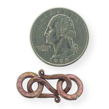 5 Solid Copper S Clasp with Solid Copper Closed Jump Rings