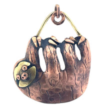 Antiqued Copper Sloth Pendant