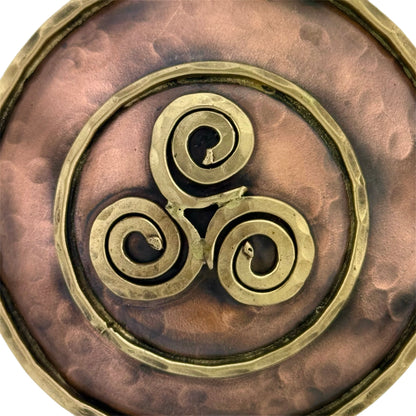Copper & Brass Keepsake Box, Celtic Triskele Symbol
