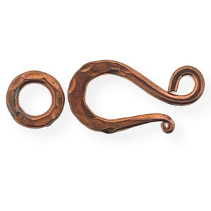 Large Solid Copper Hook and Eye J Hook Clasp