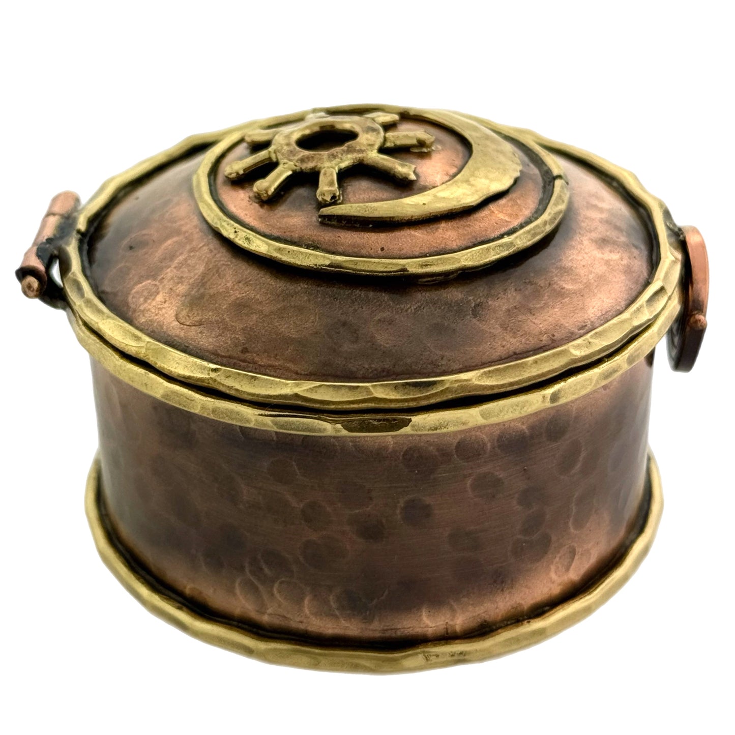 Copper & Brass Keepsake Box – Native Sun & Moon Symbol