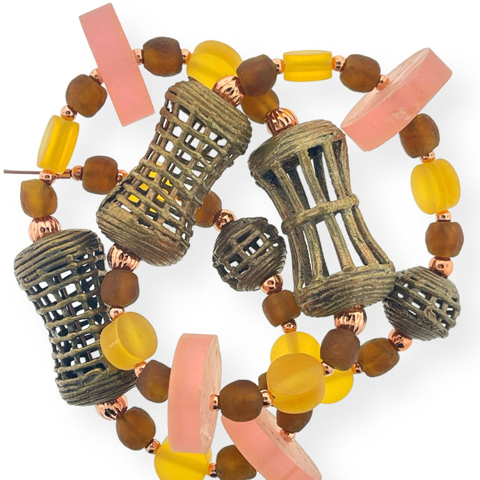 African Brass, African Glass, Lucite Beads