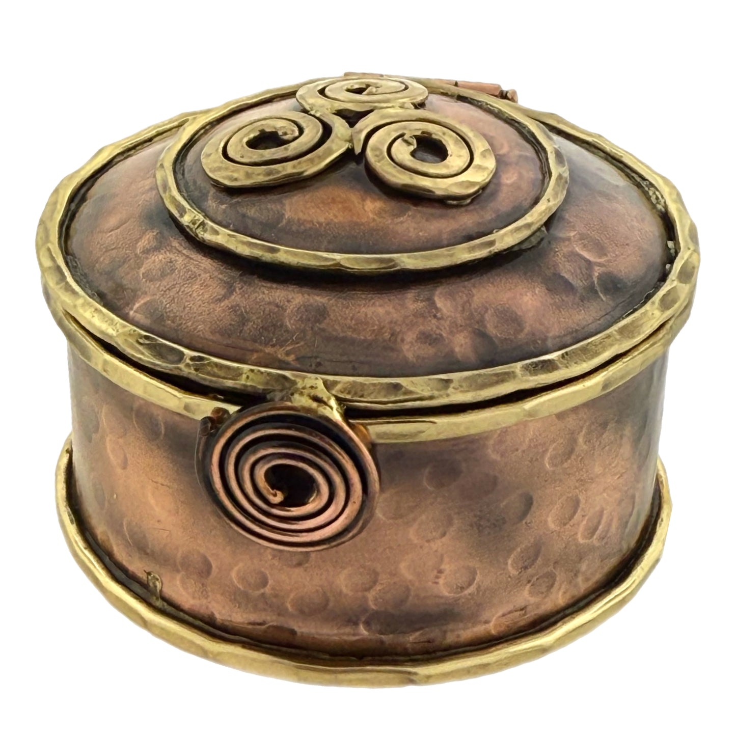 Copper & Brass Keepsake Box, Celtic Triskele Symbol