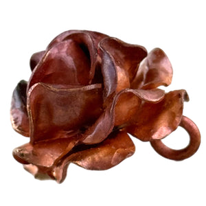 Small Classic Rose Pendant – Handcrafted Copper Bloom