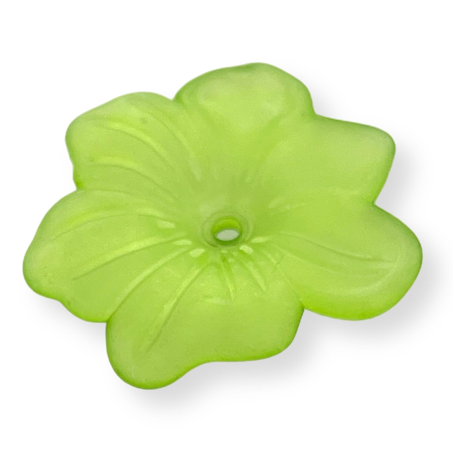 Bright Green Lucite Flower Beads, Approximately 1 1/4", Set of 24