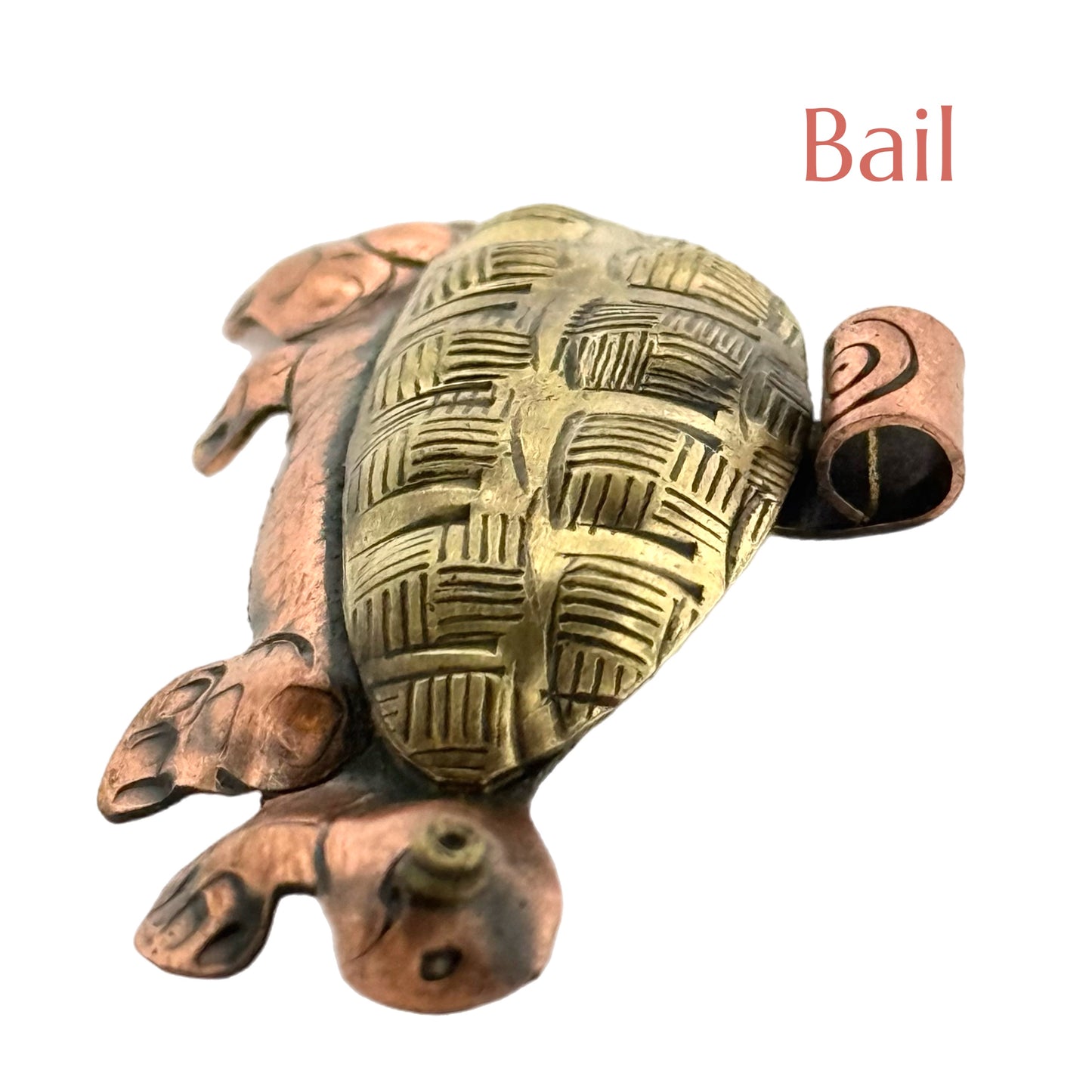Copper & Brass Desert Tortoise Pendant