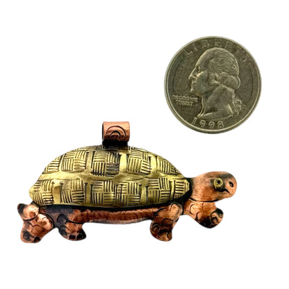 Copper & Brass Desert Tortoise Pendant