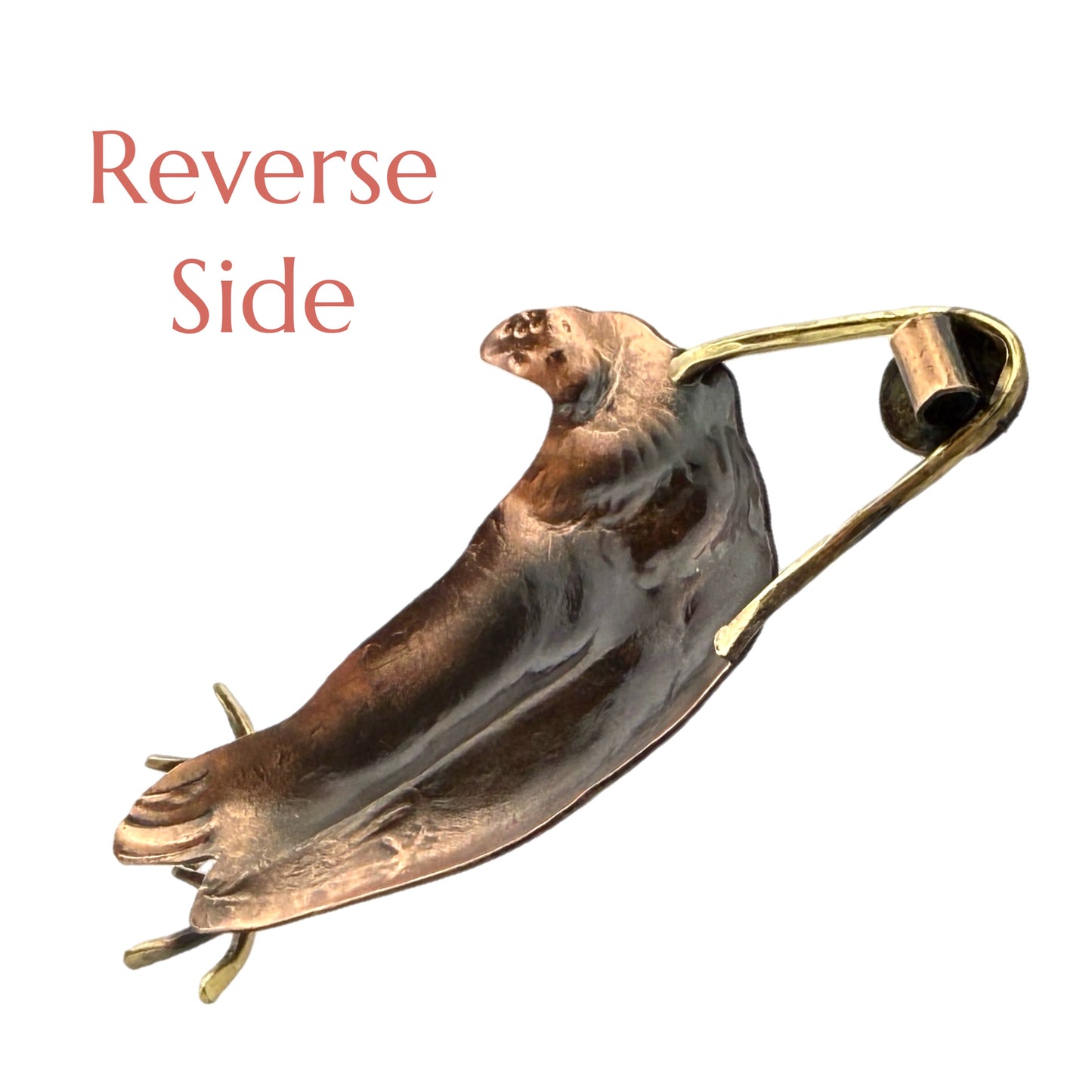 Handcrafted Copper Vulture Pendant with Brass Accents