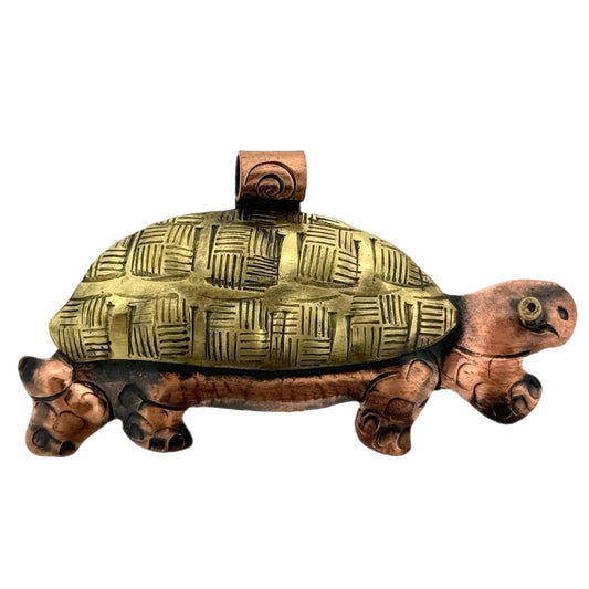 Copper & Brass Desert Tortoise Pendant