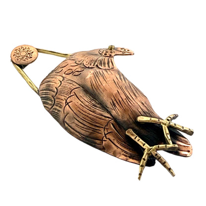 Handcrafted Copper Vulture Pendant with Brass Accents