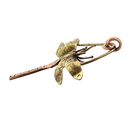 Graceful Dragonfly Mixed Metal Pendant