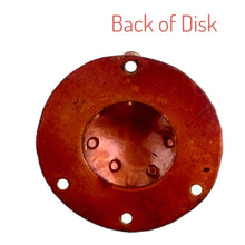 Stamped Copper Floral Disc – Artisan Jewelry Component with Brass Accents