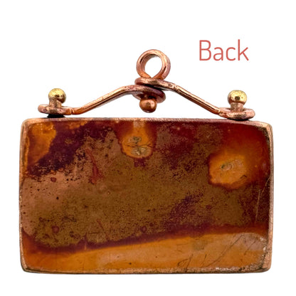 Large Copper Bezel Pendant with Swinging Bail