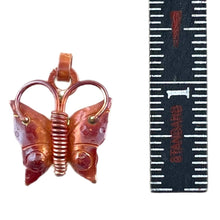 Small Copper Butterfly Pendant with Coil Body