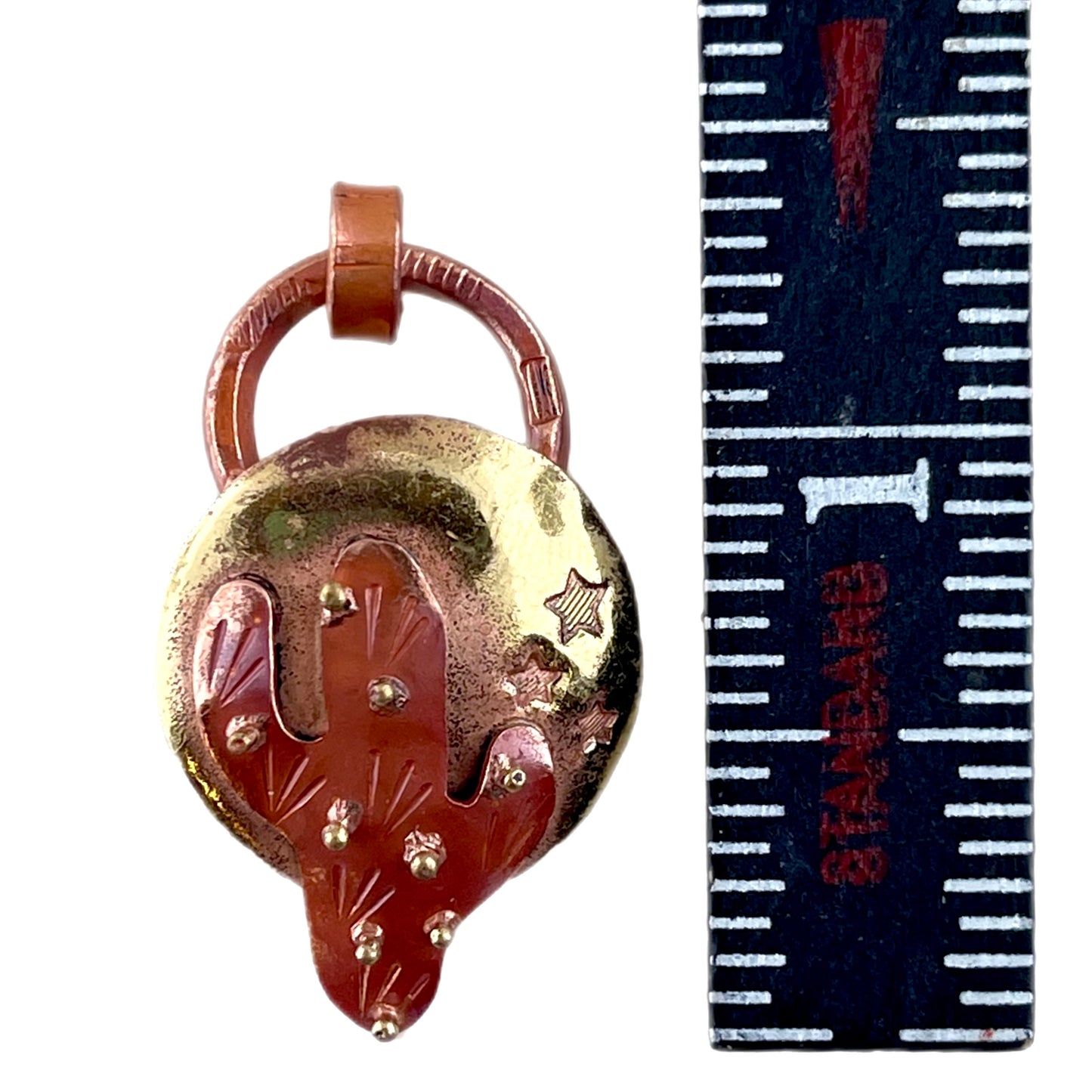 Handcrafted Copper & Brass Saguaro Cactus Pendant Necklace