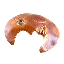 Copper Moon Charm with Brass Accents- Left-Facing