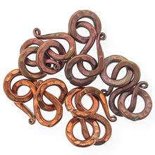 5 Solid Copper S Clasp with Solid Copper Closed Jump Rings