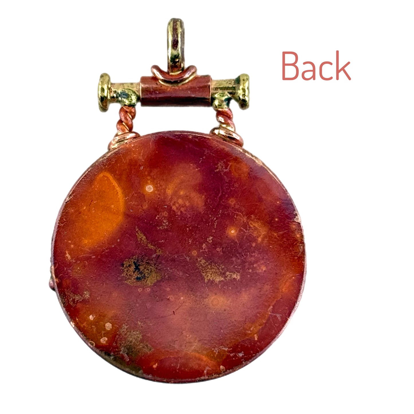 Large Copper Spiral Pendant with Swing Bail