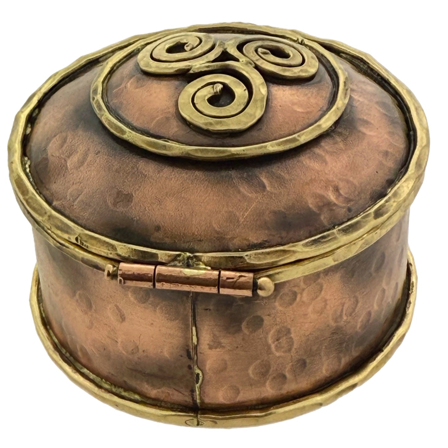 Copper & Brass Keepsake Box, Celtic Triskele Symbol