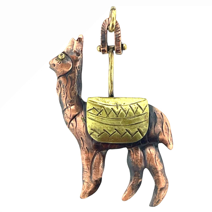 Antiqued Copper Llama Pendant