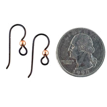 Niobium Ear Wires with 3mm Copper Ball Accent *Pair