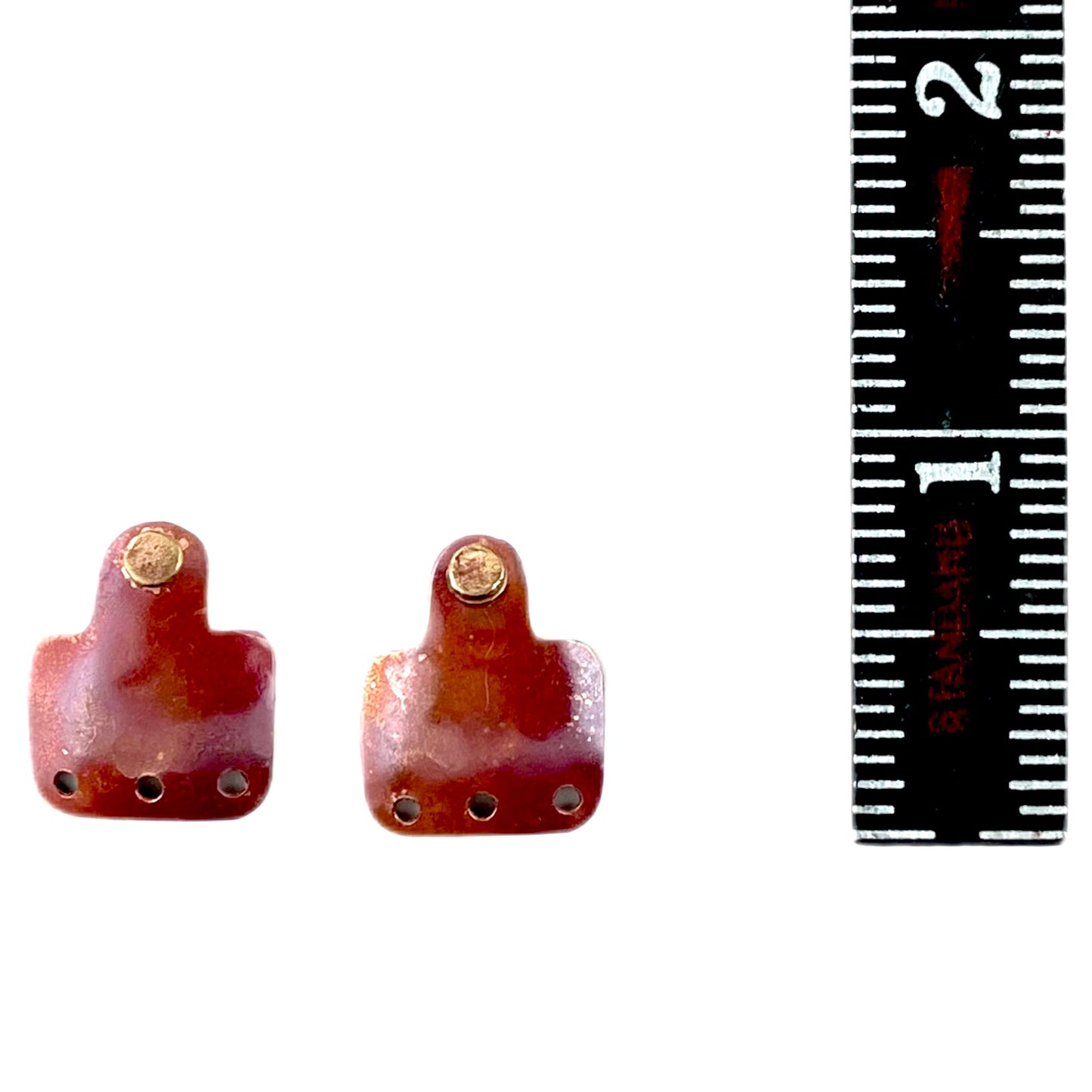 Copper and Brass Post Earring Components with Three Attachment Holes