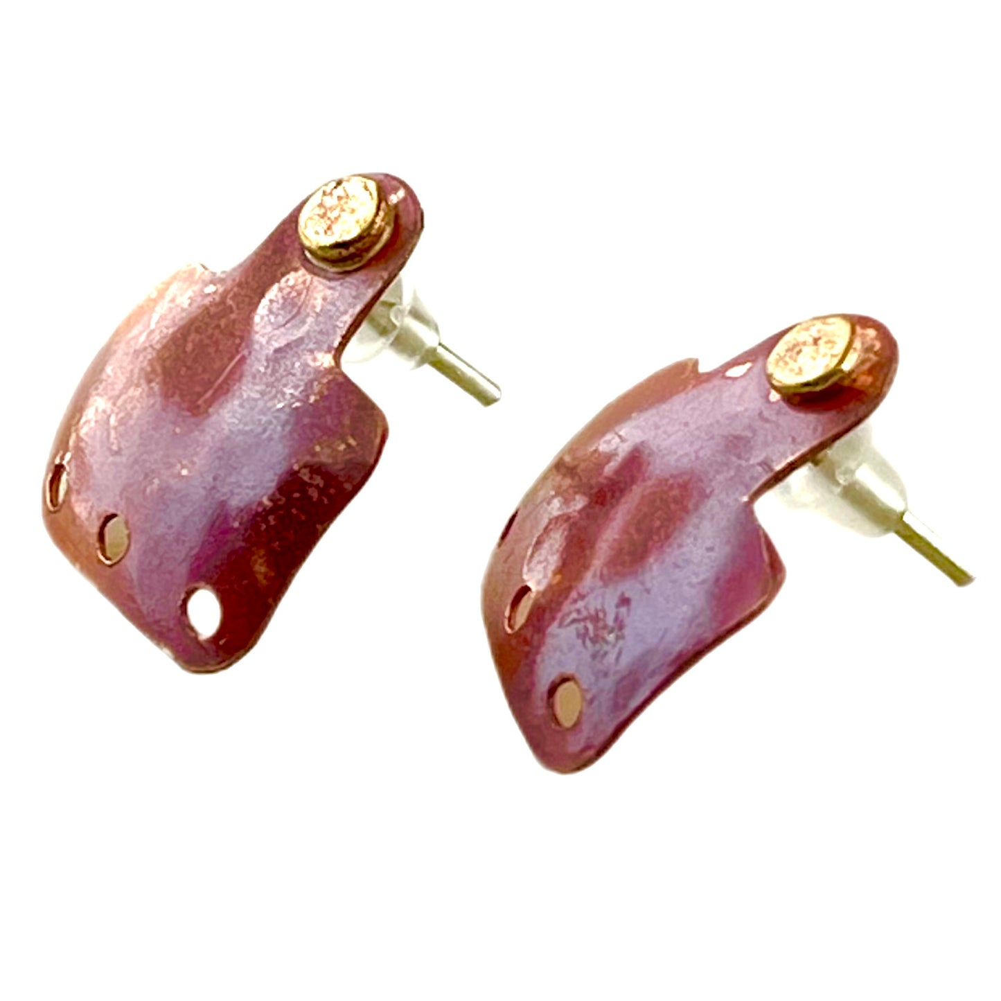 Copper and Brass Post Earring Components with Three Attachment Holes