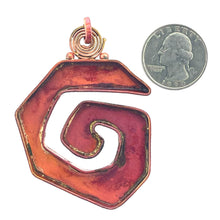Copper Spiral Bezeled Pendant