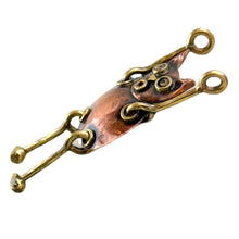 Antiqued Copper Dangling Cat Pendant