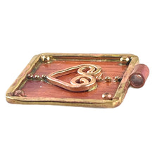 "Golden" Wire Heart on Copper Plaque Pendant