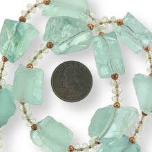 Aqua Colored Quartz Large Rough Beads