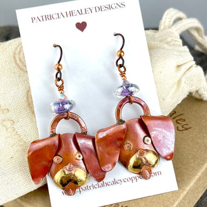 Floppy Eared Genuine Copper w/ Brass Accents Earrings