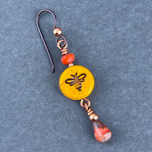 Czech Glass Bee Drop Earrings