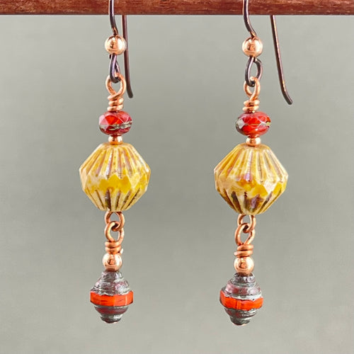 Dangle Earrings w/ Czech Republic Glass Beads