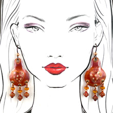 Rustic Bohemian Copper Heart Earrings"