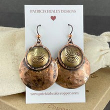 Handcrafted Copper & Brass Evil Eye Earrings by Patricia Healey