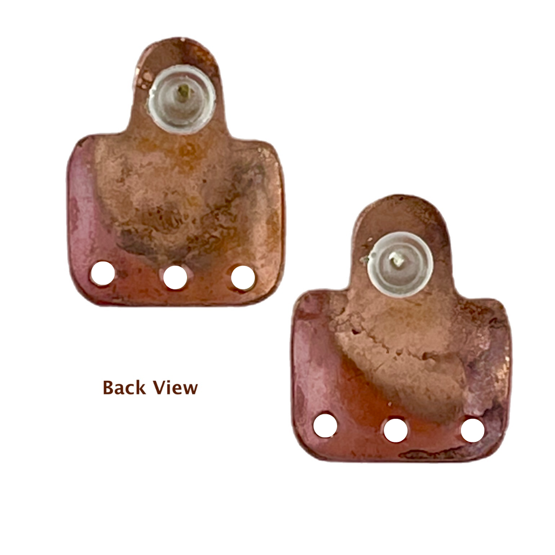 Copper and Brass Post Earring Components with Three Attachment Holes