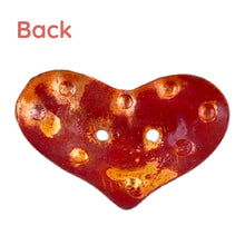 Stamped Copper Heart Button with Two Holes