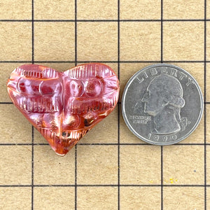 Large Puffy Heart with Bumps and Lines -String Side to Side