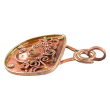 Reversible Copper Pendant with Crazy Lady and "BE CREATIVE" Message