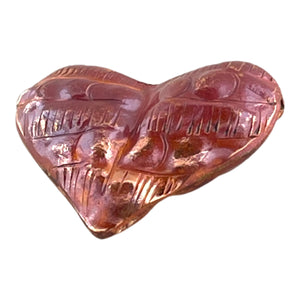 Large Puffy Heart with Bumps and Lines -String Side to Side
